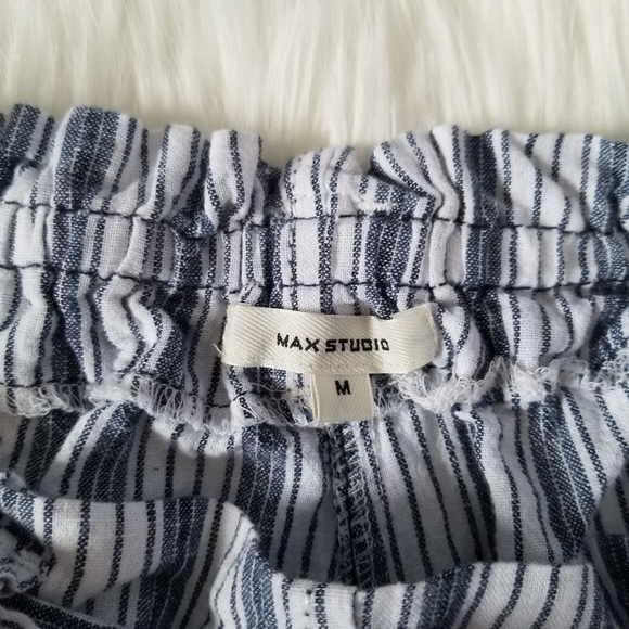 *SOLD*Max Studio Flowy Linen Stripe Shorts - Picture 5 of 5